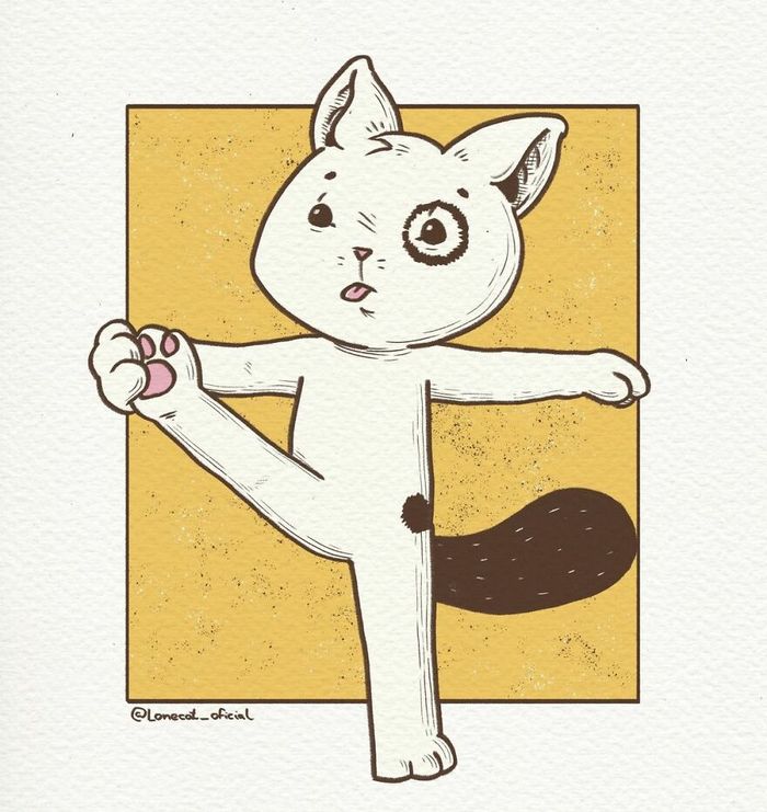Ilustrações fofas com um gato introvertido que está apenas vivendo sua vida (29 fotos) 24