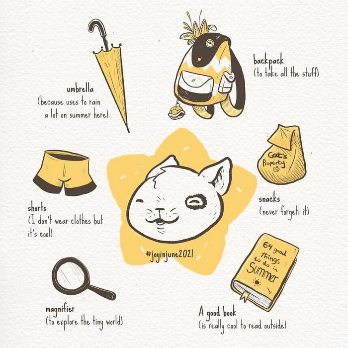 Ilustrações fofas com um gato introvertido que está apenas vivendo sua vida (29 fotos) 29