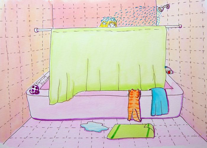 40 ilustrações divertidas que mostram as vantagens de viver com um gato 6