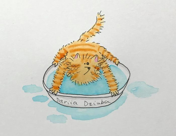 40 ilustrações divertidas que mostram as vantagens de viver com um gato 20