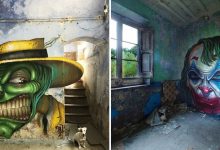 Artista de rua faz caricaturas assustadoras de personagens populares em lugares abandonados (42 fotos) 5