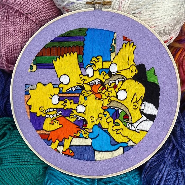 42 cenas dos Simpsons recriadas com bordados 23