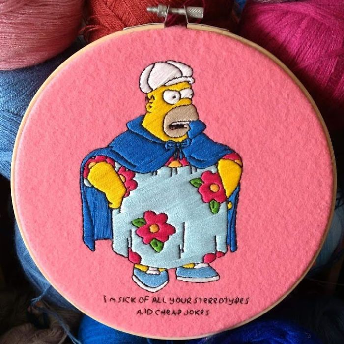 42 cenas dos Simpsons recriadas com bordados 29