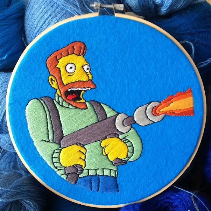 42 cenas dos Simpsons recriadas com bordados 31