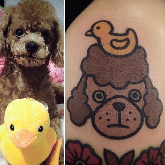 Artista cria tatuagens divertidas estilo desenhos animados, com inspiração em animais de estimação e brinquedos infantis (36 fotos) 13