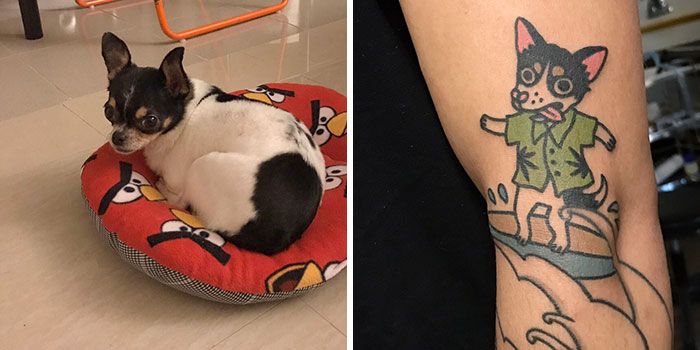 Artista cria tatuagens divertidas estilo desenhos animados, com inspiração em animais de estimação e brinquedos infantis (36 fotos) 24