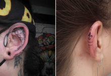 42 ideias de tatuagens de orelha que vão de sutil a selvagem 11