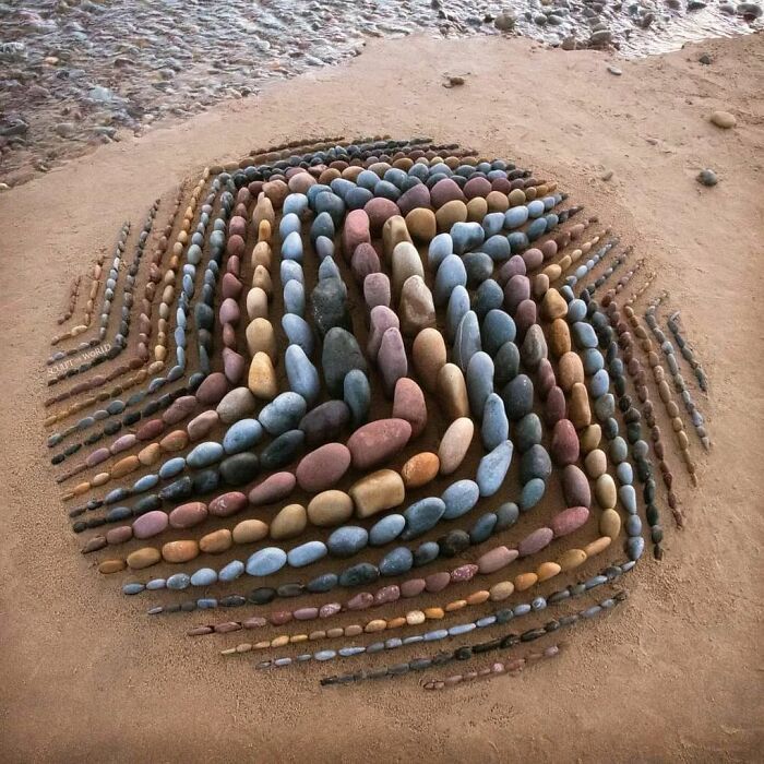 35 padrões surpreendentes: Arte com pedras, conchas e outros materiais naturais 11
