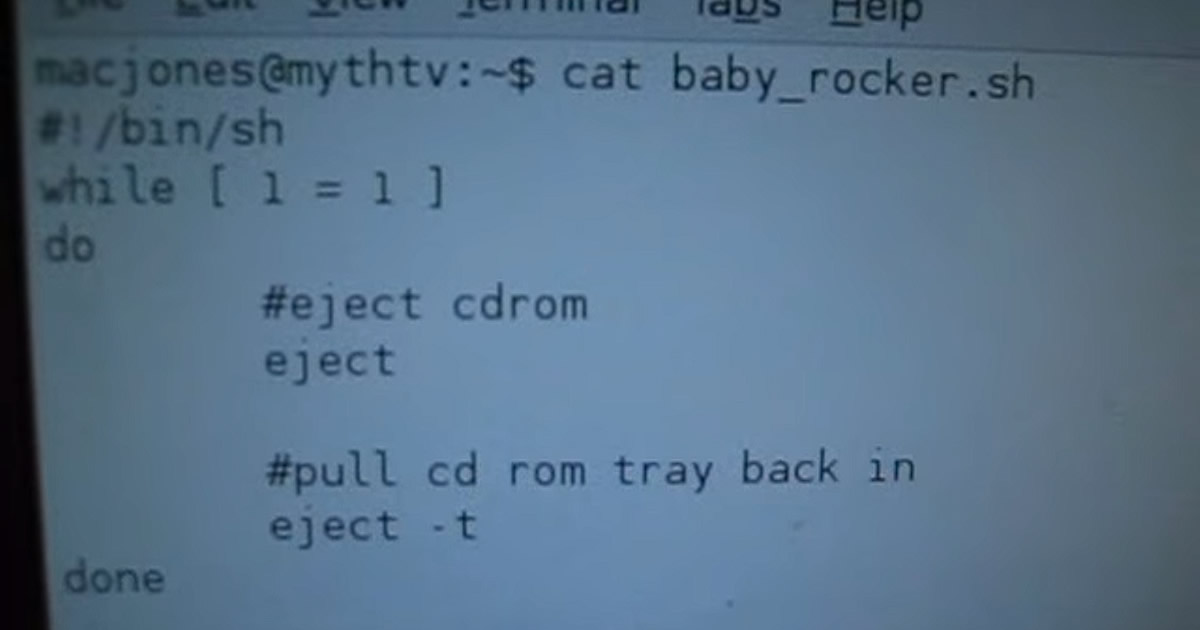 Babá eletrônica em Shell Script