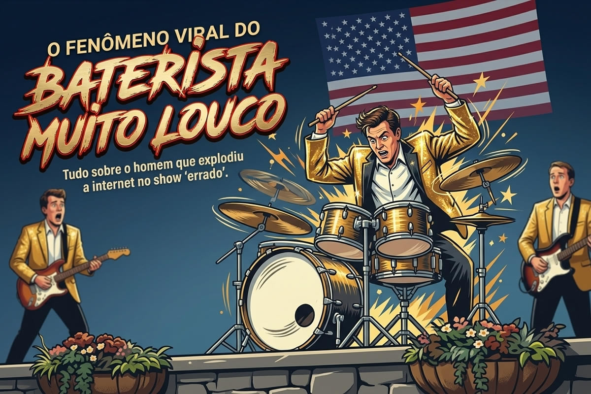 O dia em que este baterista muito louco roubou o show e virou uma lenda da internet O dia em que este baterista muito louco roubou o show e virou uma lenda da internet