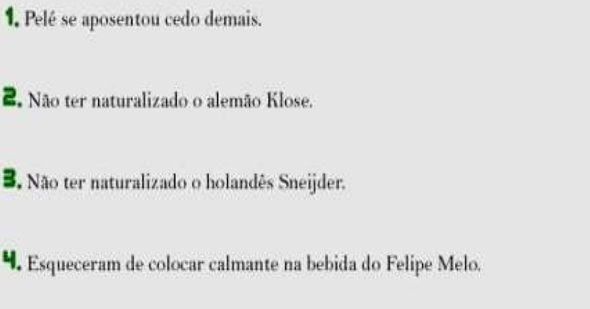 Os 10 Verdadeiros Motivos do Brasil Não Ter Ganhado a Copa do Mundo 2010