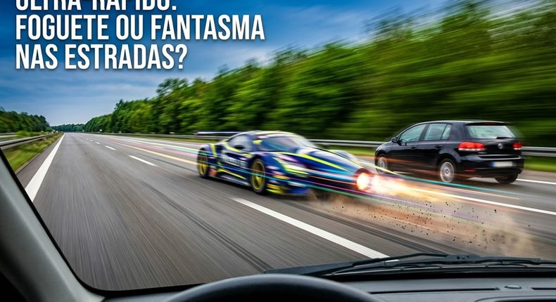 A 150 km/h na rodovia, motorista toma um susto e é ultrapassado por um foguete sobre quatro rodas