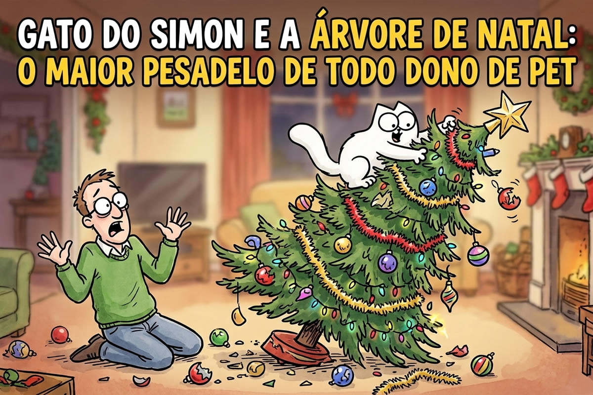 Gato do Simon e a árvore de Natal: O maior pesadelo de todo dono de pet Gato do Simon e a árvore de Natal: O maior pesadelo de todo dono de pet
