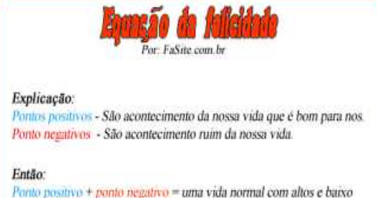Equação da felicidade