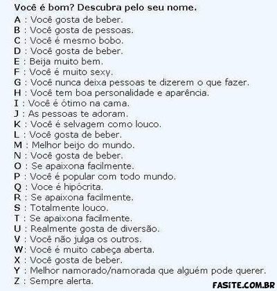 No que você é bom ? Descubra pelo seu nome 1