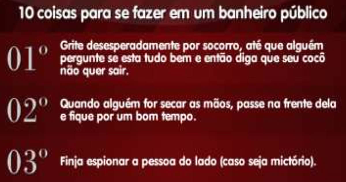10 coisas para se fazer em um banheiro público