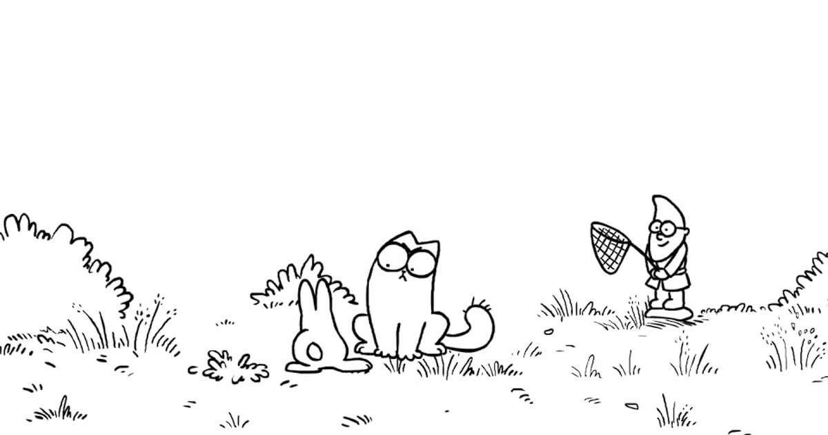 Gato simão e o coelho