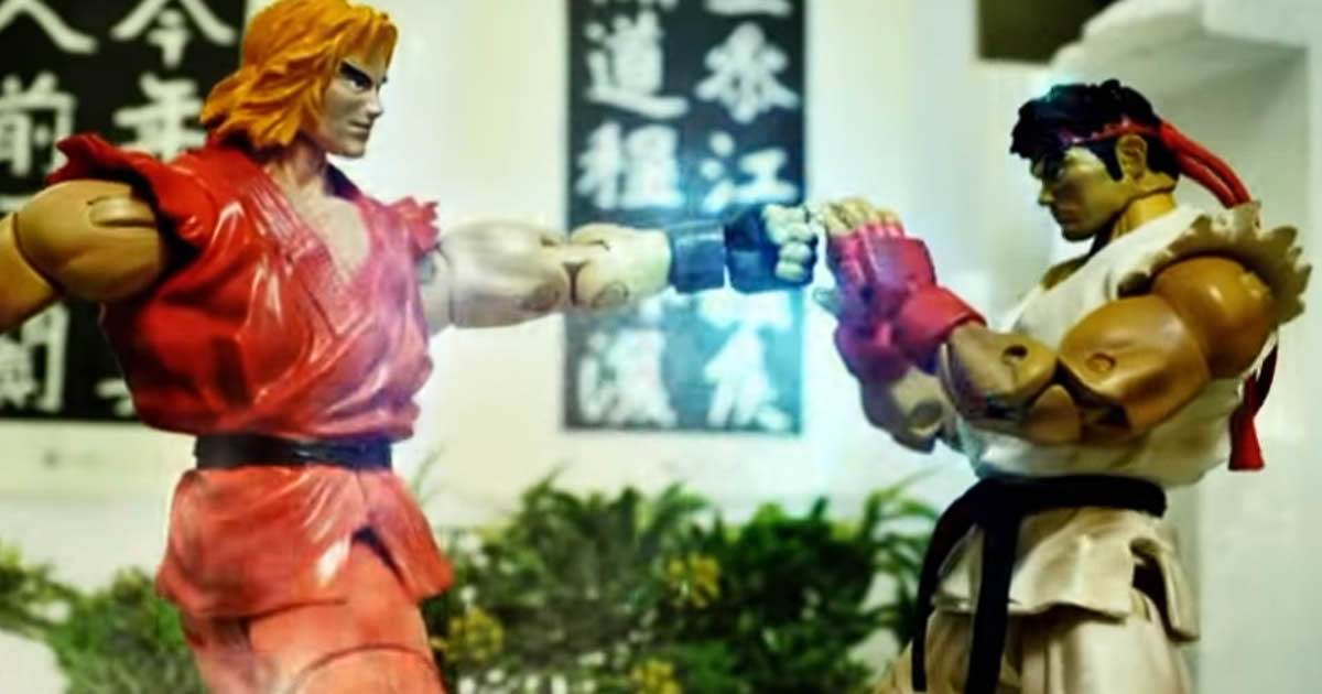 Street Fighter – Ryu vs. Ken em Stop Motion