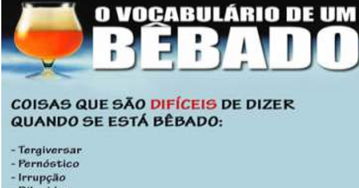 O vocabulário de um bêbado