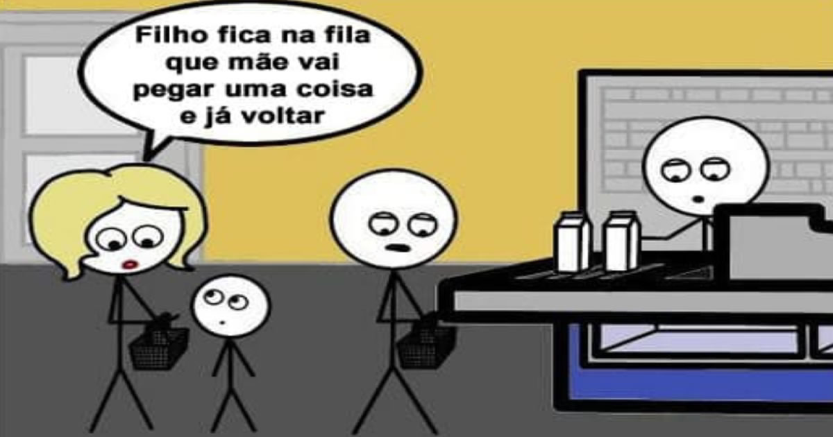 Na fila no supermercado