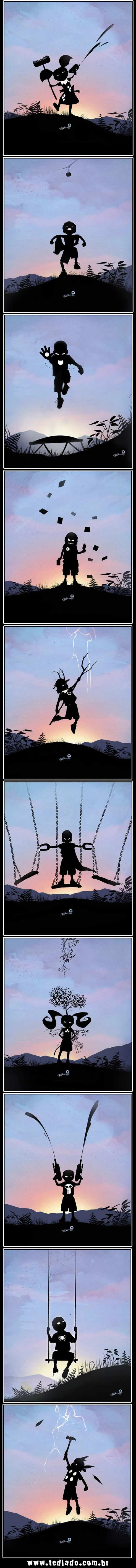 Super Hero Kid Silhouettes 6