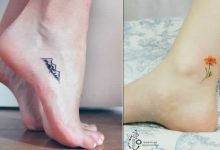 40 ideias minúsculas de tatuagens no pé 23