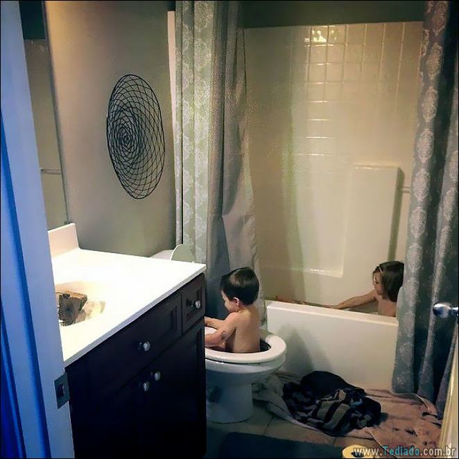 28 fotos divertidas que mostram o que acontece quando crianças ficar sozinhas 26