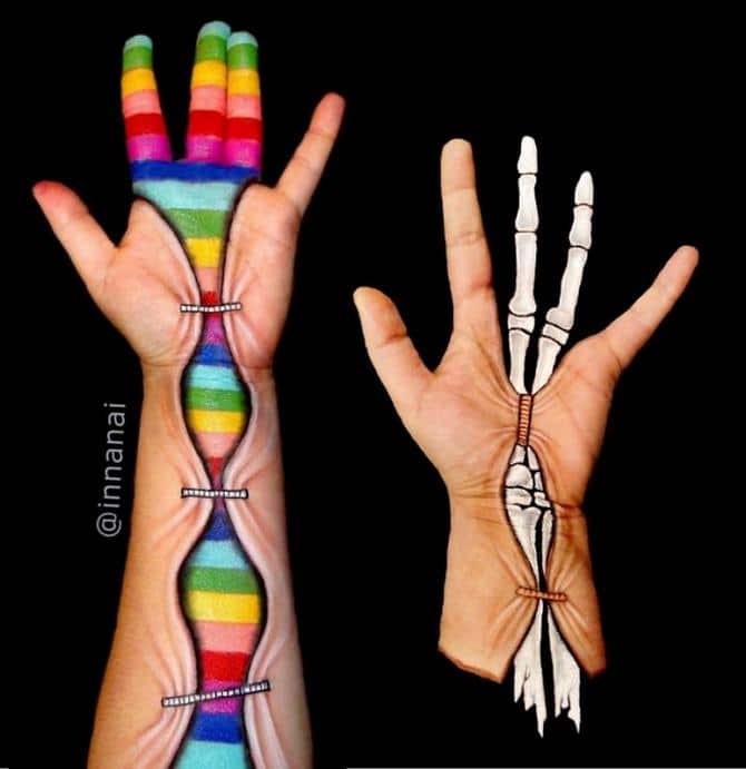 Artista gasta 12 horas para criar essas ilusões torcidas em seu rosto (19 fotos) 2