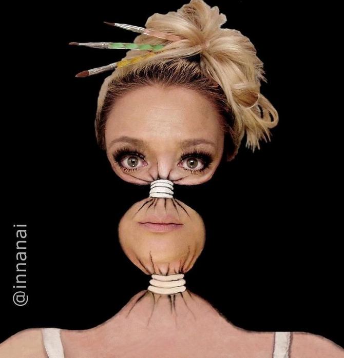 Artista gasta 12 horas para criar essas ilusões torcidas em seu rosto (19 fotos) 13