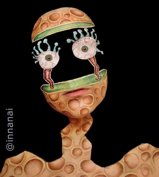 Artista gasta 12 horas para criar essas ilusões torcidas em seu rosto (19 fotos) 14