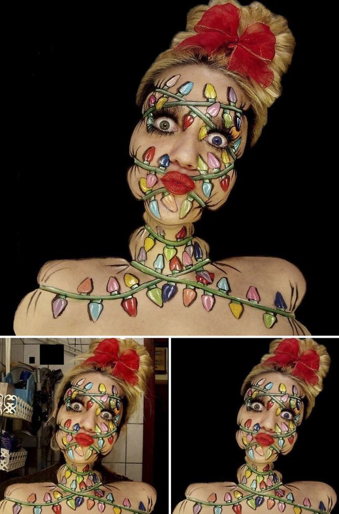 Artista gasta 12 horas para criar essas ilusões torcidas em seu rosto (19 fotos) 16