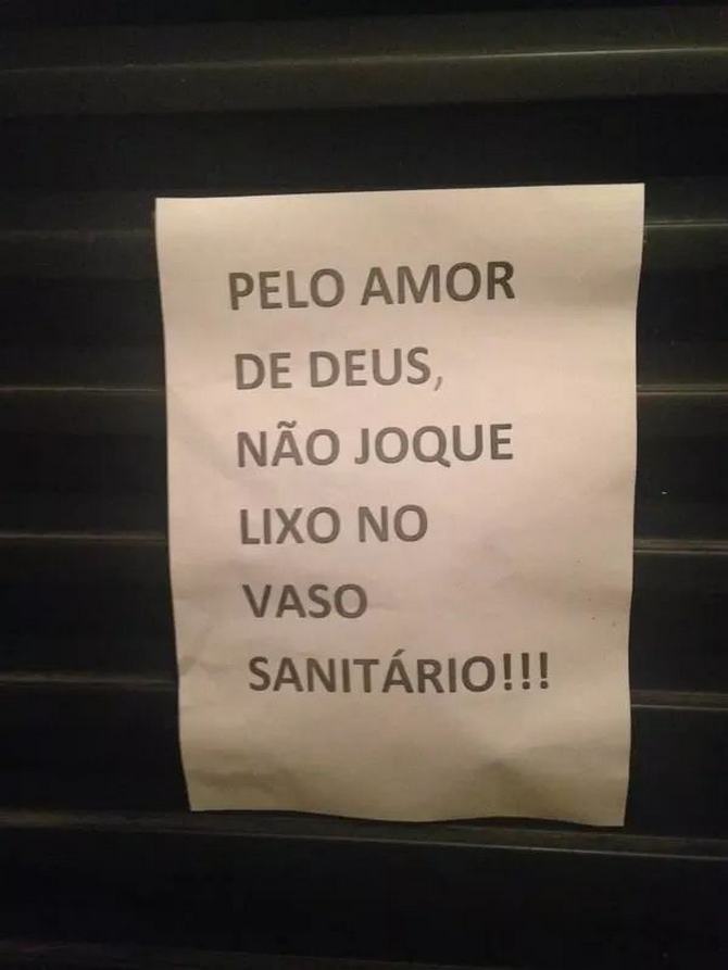18 avisos engraçados que você só encontra nos banheiros brasileiros 5