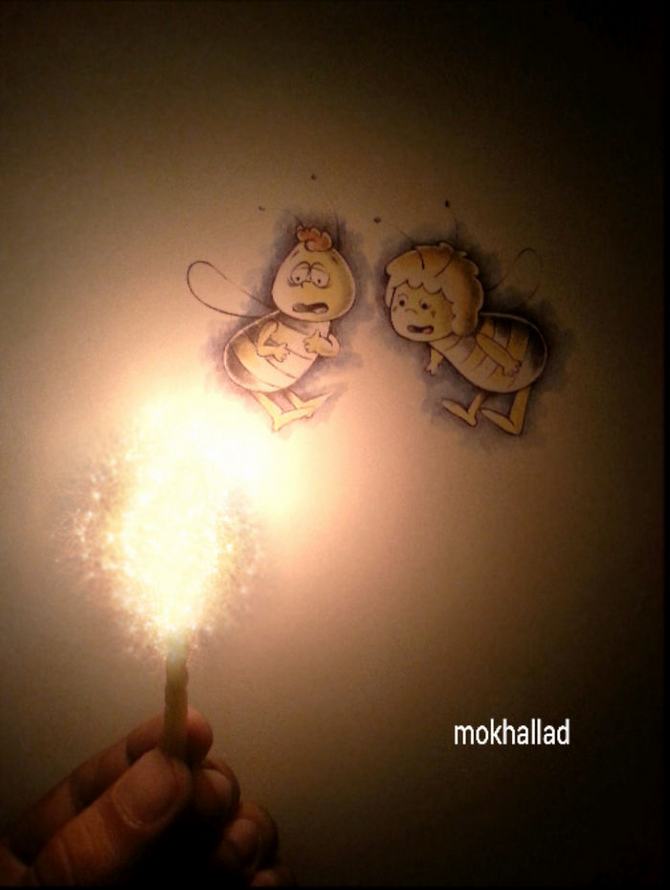 Mokhallad Habib é um farmacêutico que combinar desenhos com a vida real para fazer outras pessoas sorrir (20 fotos) 20