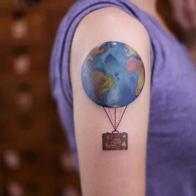 30 ideias de tatuagem de viagem que o farão querer fazer 29