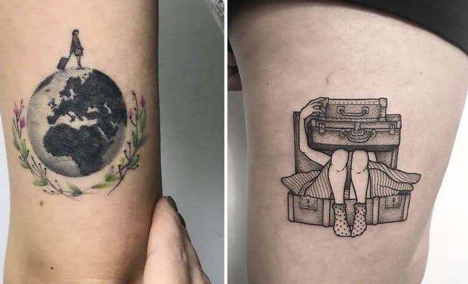 30 ideias de tatuagem de viagem que o farão querer fazer