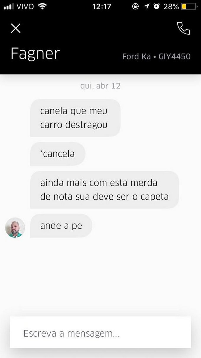 30 prints de conversar entre motorista de Uber e seus clientes 8