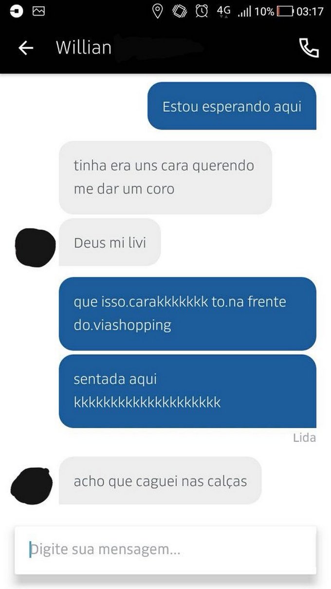 30 prints de conversar entre motorista de Uber e seus clientes 11