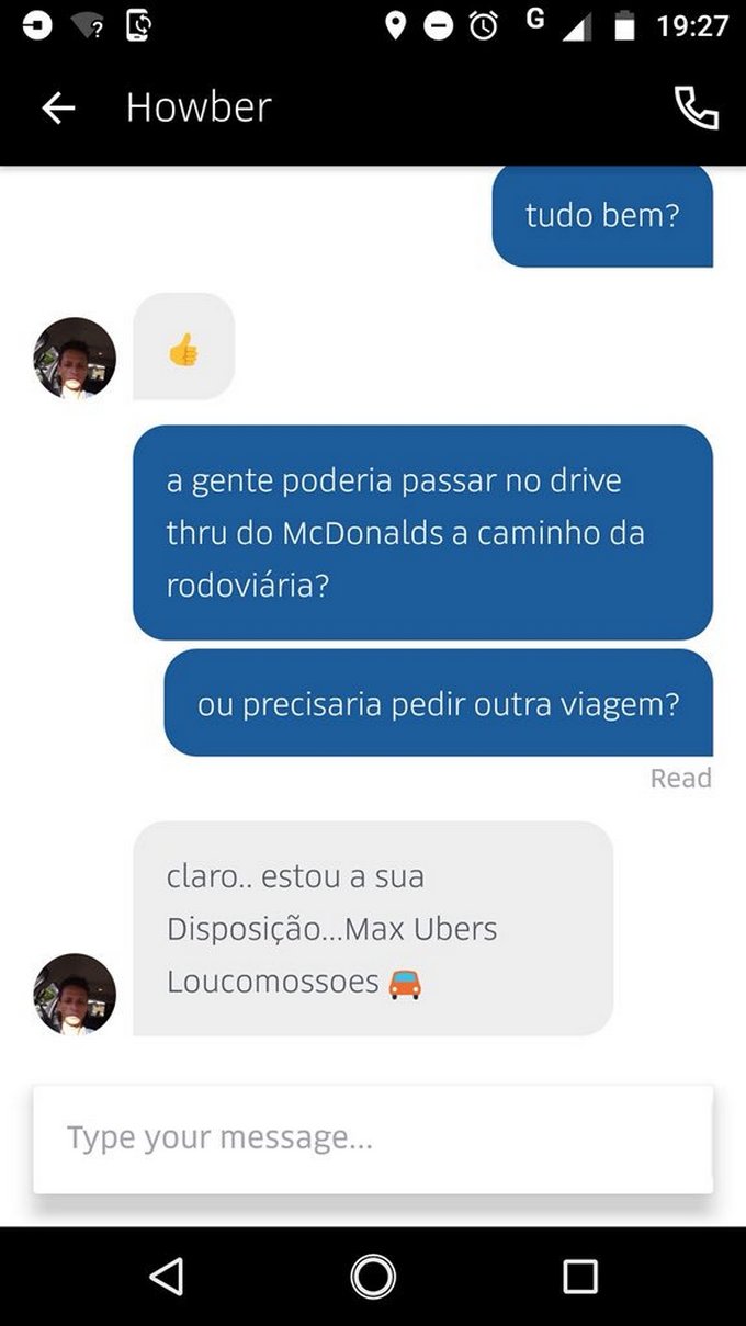 30 prints de conversar entre motorista de Uber e seus clientes 13