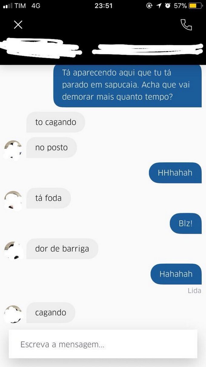 30 prints de conversar entre motorista de Uber e seus clientes 20