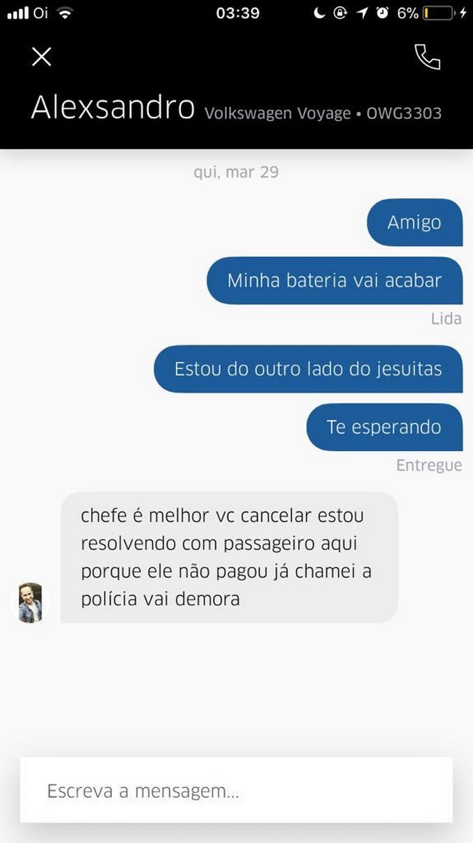 30 prints de conversar entre motorista de Uber e seus clientes 29