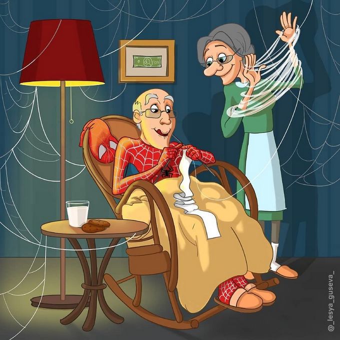 O que aconteceria se personagens famosos ficassem idosos (15 fotos) 7