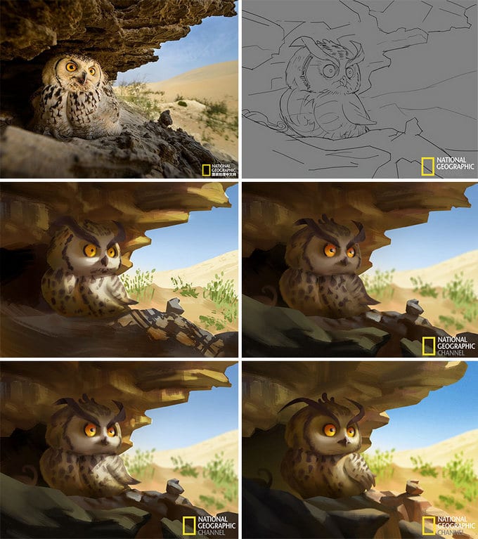 Artista transforma imagens da National Geographic em ilustrações adoráveis (9 fotos) 9