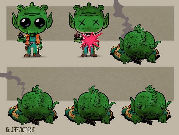 Artista ilustra a evolução dos ícones da cultura pop e o resultado é muito fofo (45 fotos) - cultura pop Greedo Artista ilustra a evolução dos ícones da cultura pop e o resultado é muito fofo (45 fotos)