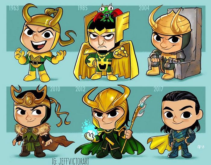 Artista ilustra a evolução dos ícones da cultura pop e o resultado é muito fofo (45 fotos) - cultura pop Loki Artista ilustra a evolução dos ícones da cultura pop e o resultado é muito fofo (45 fotos)