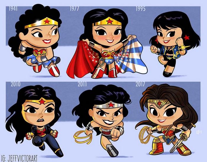 Artista ilustra a evolução dos ícones da cultura pop e o resultado é muito fofo (45 fotos) - cultura pop Mulher Maravilha Artista ilustra a evolução dos ícones da cultura pop e o resultado é muito fofo (45 fotos)