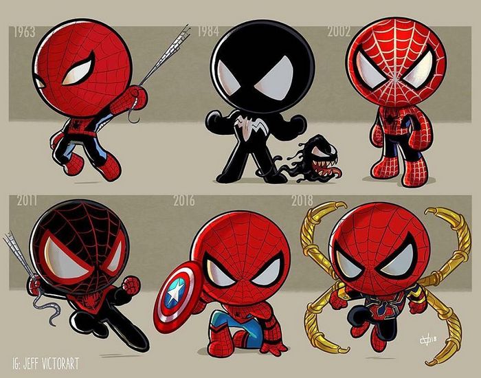 Artista ilustra a evolução dos ícones da cultura pop e o resultado é muito fofo (45 fotos) - cultura pop Homem-Aranha Artista ilustra a evolução dos ícones da cultura pop e o resultado é muito fofo (45 fotos)