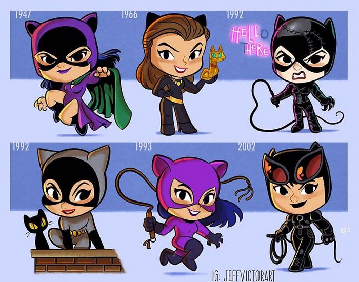 Artista ilustra a evolução dos ícones da cultura pop e o resultado é muito fofo (45 fotos) - cultura pop Mulher-Gato Artista ilustra a evolução dos ícones da cultura pop e o resultado é muito fofo (45 fotos)