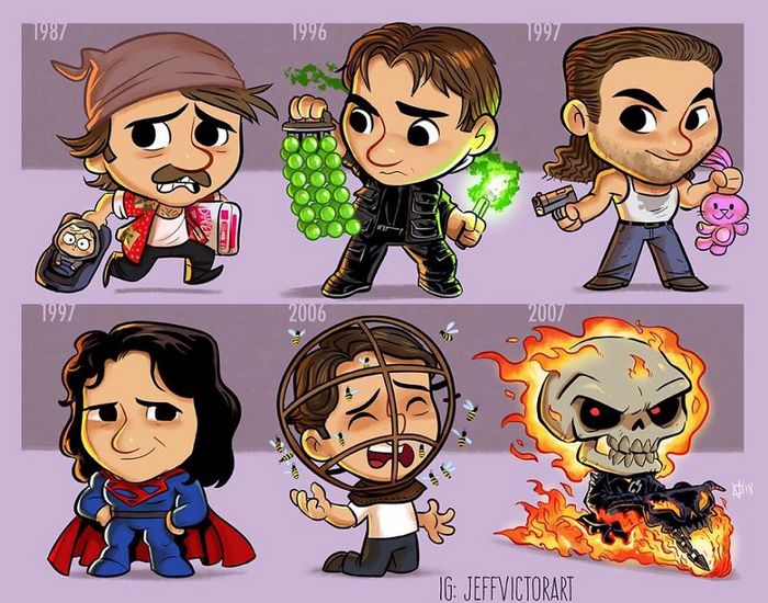 Artista ilustra a evolução dos ícones da cultura pop e o resultado é muito fofo (45 fotos) - cultura pop Nicolas Cage Artista ilustra a evolução dos ícones da cultura pop e o resultado é muito fofo (45 fotos)