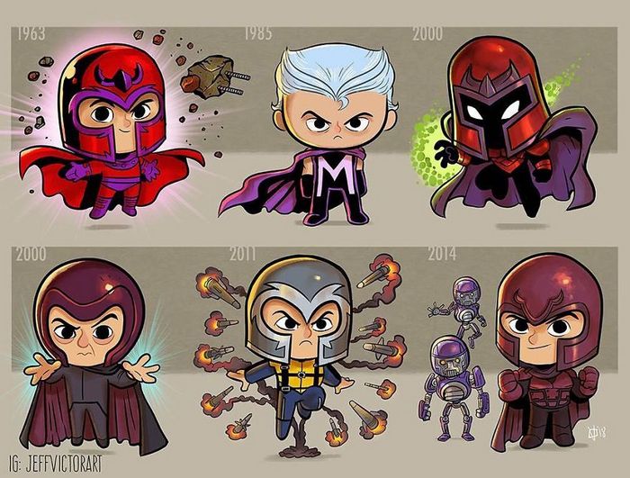 Artista ilustra a evolução dos ícones da cultura pop e o resultado é muito fofo (45 fotos) - cultura pop Magneto Artista ilustra a evolução dos ícones da cultura pop e o resultado é muito fofo (45 fotos)