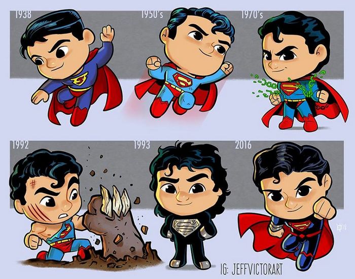 Artista ilustra a evolução dos ícones da cultura pop e o resultado é muito fofo (45 fotos) - cultura pop Superman Artista ilustra a evolução dos ícones da cultura pop e o resultado é muito fofo (45 fotos)